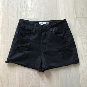 Refuge denim - Black High rise distressed shorts - Size 1
